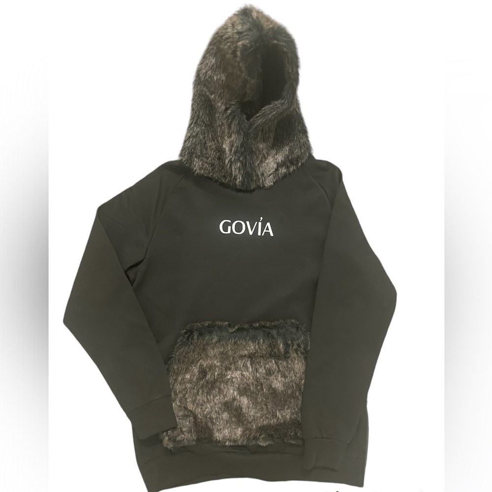 Govía hoody Medium fit wit fur on kangaroo pouch n hood black